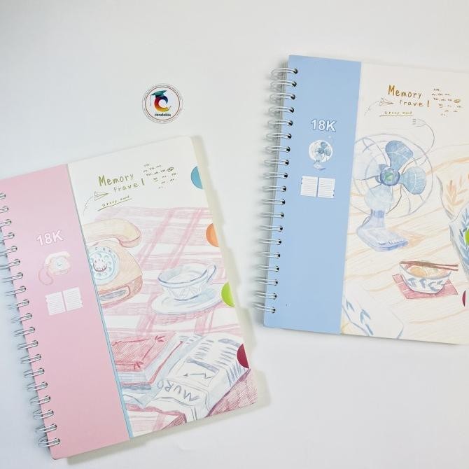 

] Buku Notebook Spiral Aesthetic Hard Cover B5 - Memory Fravel