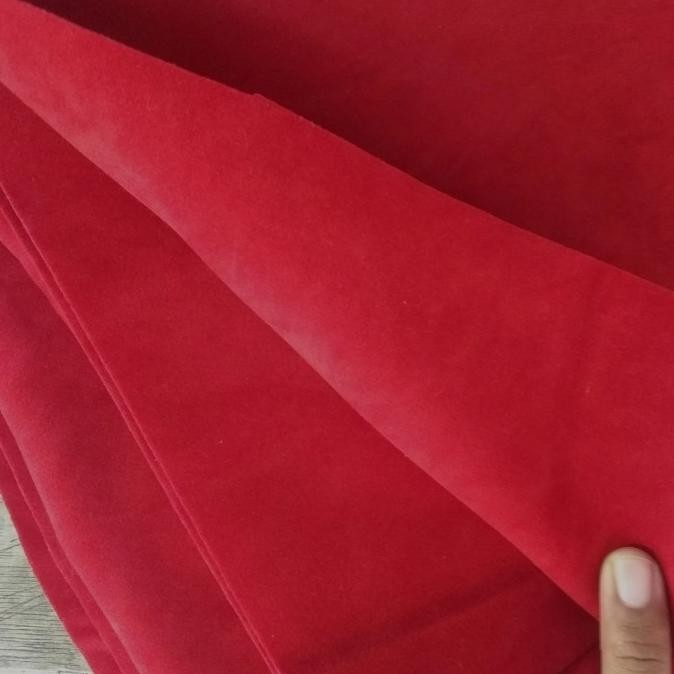 

Bahan Kain Double Suede Merah/ Bahan Suede Dua Sisi Merah