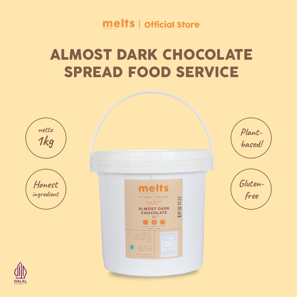 

Melts Food Service Almost Dark Chocolate Spread Selai Coklat Kiloan 1 Kg Untuk Baking Dan Bahan Kue
