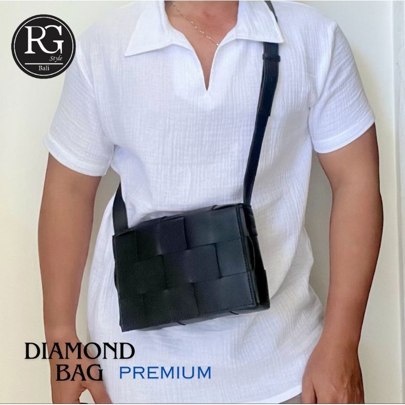 [SIMPLE] FAVORIT OUTFIT tas kulit tas pria diamond premium bag