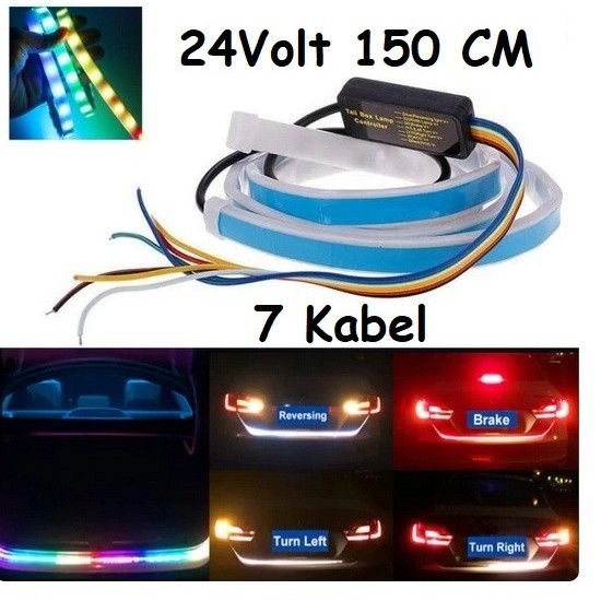 Best Lampu Led Bagasi 24V Rgb 150 Cm Strip7 Kabel Rem Bus Truk 24 Volt Gratis Ongkir