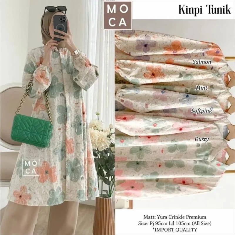 [THE NEWEST COLLECTIONS] FIRA TUNIK CRINKLE MOTIF LD 110 // TUNIK FIRA // TUNIK BUNGA KOMBINASI //