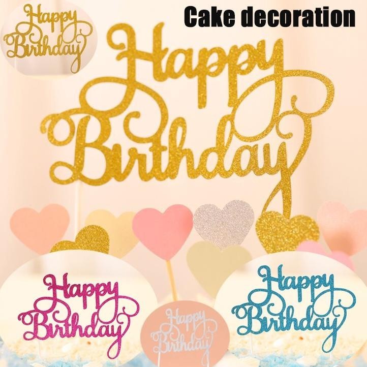 

Topper Kue Natal Cupcake Desain Merry Christmas Tulisan Happy Birthday -PD