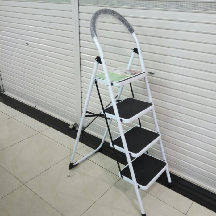TANGGA BANGKU 4 STEP - TANGGA LIPAT BESI 4 STEP PIJAKAN LAPIS KARET