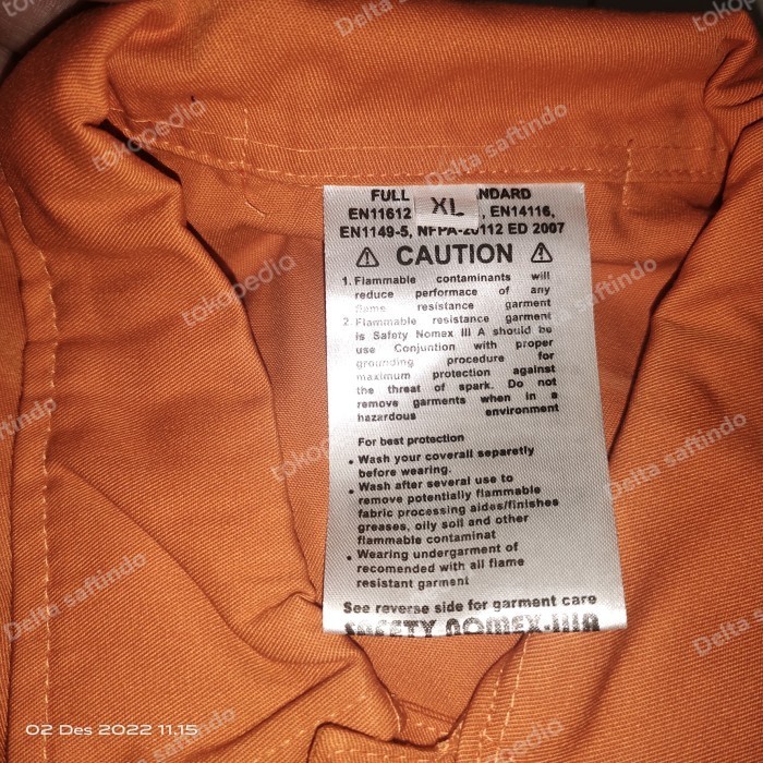 WEARPACK COVERALL SAFETY NOMEX IIIA ORIGINAL BERSERTIFIKAT ANTI API