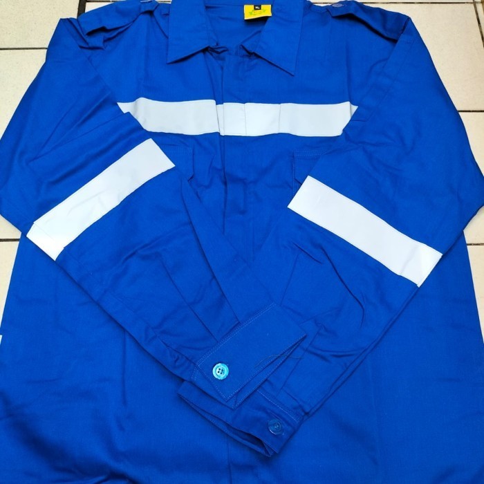 BAJU KERJA SAFETY MODEL RESLETING MURAH/BAJU SAFETY BIRU BCA RESLETING