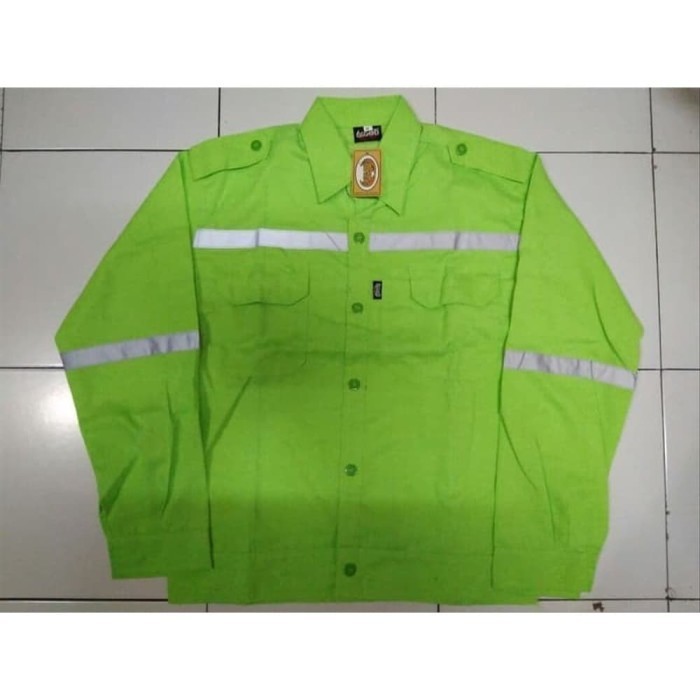 BAJU KERJA SAFETY / BAJU PROYEK / SERAGAM SAFETY / SERAGAM KERJA HIJAU