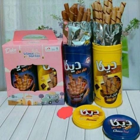 

CR - Deka Dua Kelinci Wafer Roll 1 Paket Isi 2 Kaleng Kue Parcel Gift Lebaran Hampers 2in1 TERLARIS