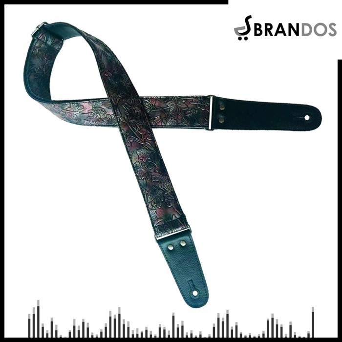 Strap Gitar Kulit Motif Nus Pick Tali Guitar Rock You Sk-93