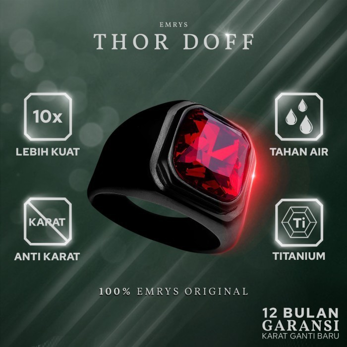 Emrys Ring Thor Doff Cincin Pria Wanita