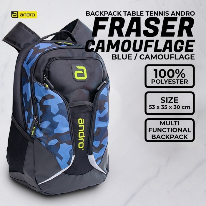 Terlaris Tas Tenis Meja Pingpong Backpack Andro Fraser Camouflage Promo Terbaru