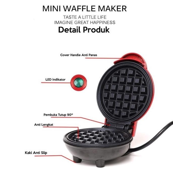 Tama Alat Peuat Waffle Cetakan Waffle Listrik Anti Lengket Low Watt Verttuan