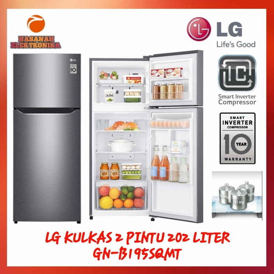 LG KULKAS 2 PINTU SMART INVERTER GN-B195SQMT 202 LITER