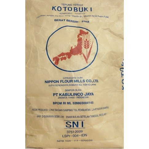 

Tepung Kotobuki / Terigu Jepang Protein Rendah 1Kg 067
