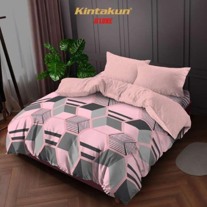Kintakun Bedcover Set Flat 160x200 / 180x200 Rena Aesthetic Dluxe Pink