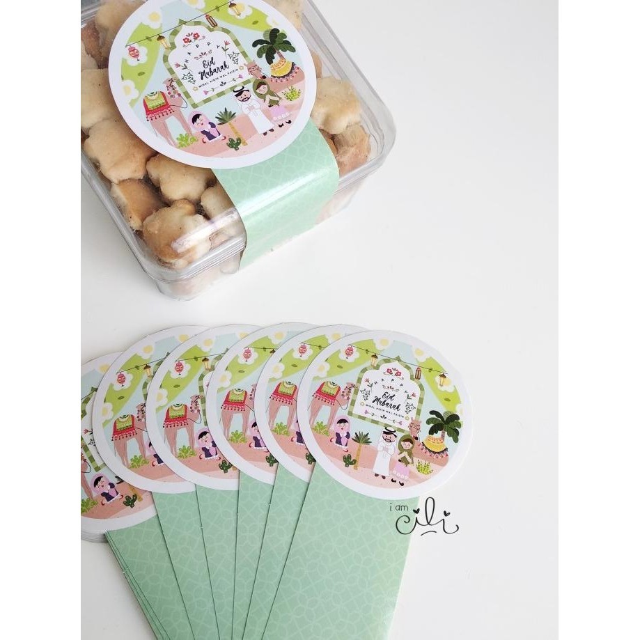 

:>:>:>:>] (SIF078) stiker lebaran ALIYAH toples 250gr/350 (uk 7x14cm)