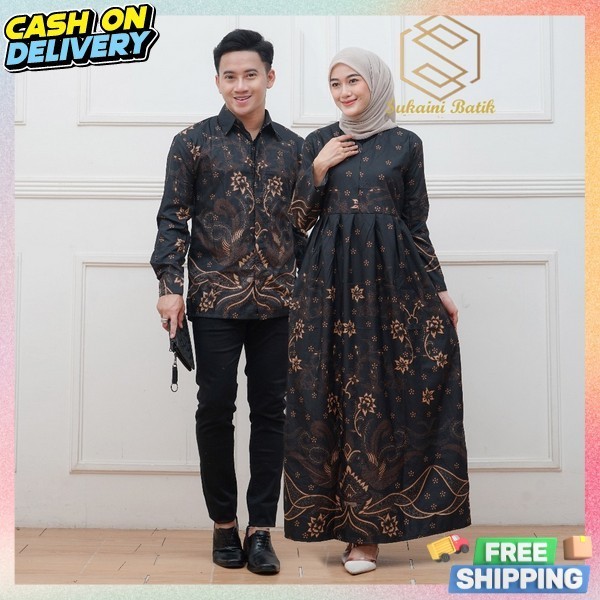 Kapelan Stelan Couple Pesta Kondangan Seragam Kapel Muslim Setelan Gamis Keluarga Baju Kopel Kekinia