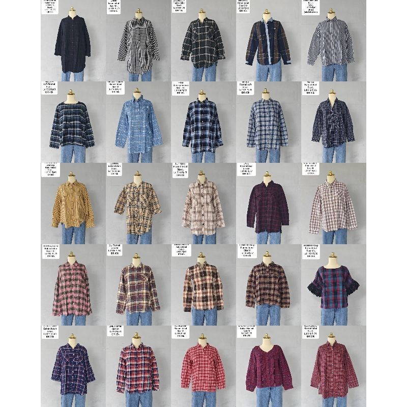 KEMEJA KOTAK BLOUSE TUNIK KOTAK HITAM MERAH ORANGE MUSTARD PUTIH HIJAU BIRU FLANEL LENGAN PANJANG OV