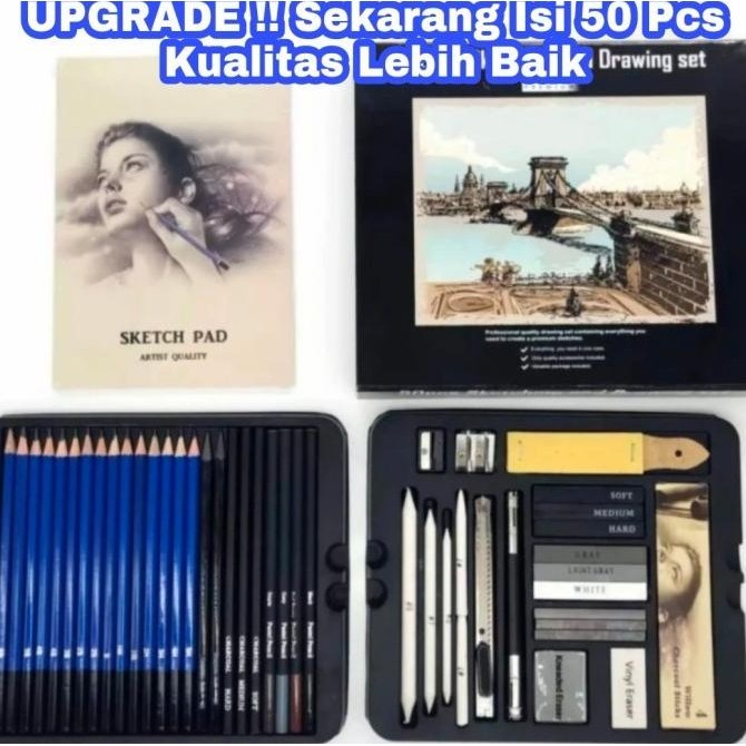 

Sketching 40 Pcs Pencil Set Drawing Kit Tools Pensil Gambar Sketsa Art