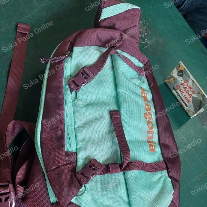 Tas Sling Bag Pria Patagonia Atom 8L Burgundy Mint Original Xacatxa