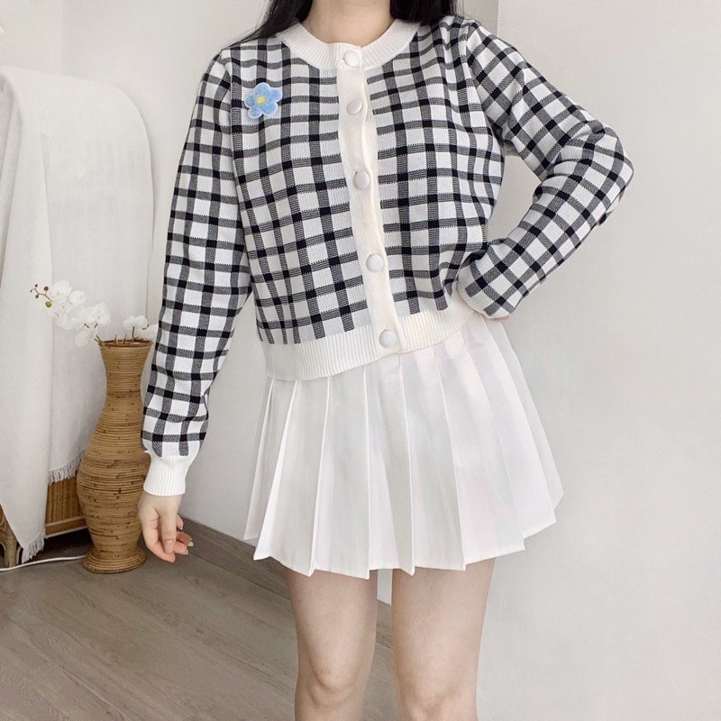 [COLD COLLECTIONS] alter.cloth - SILLY CARDI Kardigan Kotak Wanita Knit Korea Import Pin Bunga