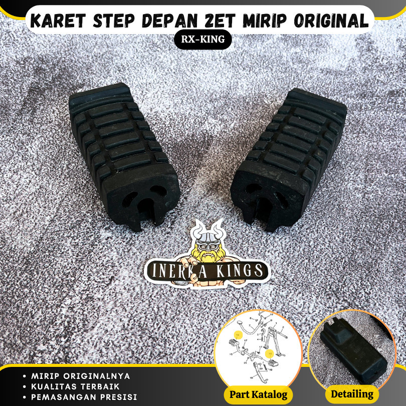Karet Barstep Footstep Step Depan Motor Yamaha RX KING RXK RXS VERSI 2-ET 2ET (Karet terkuat)
