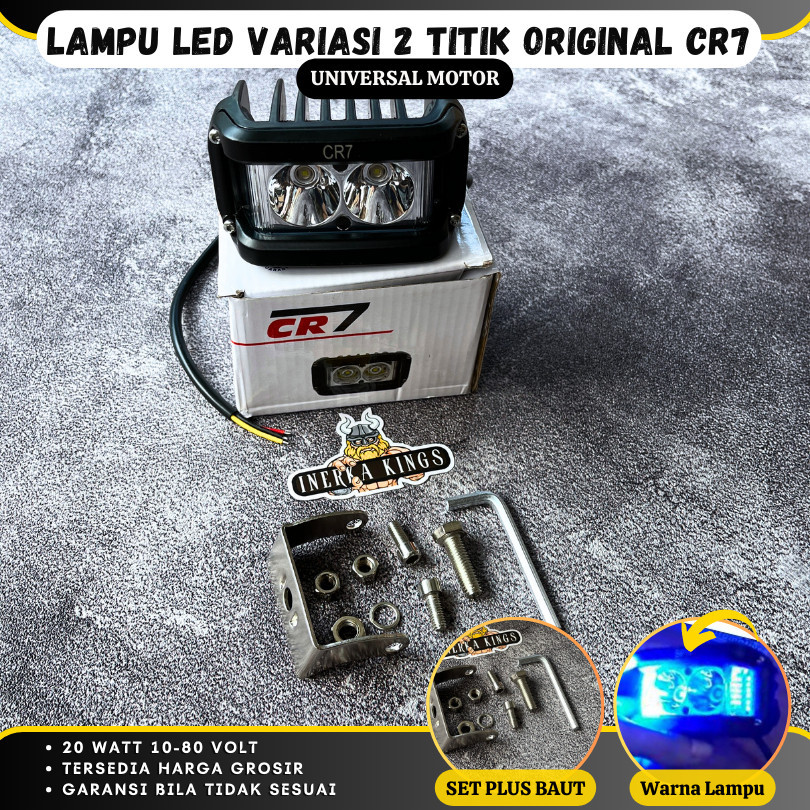 Lampu LED Motor Depan Variasi CR7 2 Titik Warna Biru Import Rx King UNIVERSAL