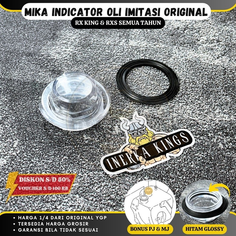 Mika & Seal Indikator Botol Tabung Oli Samping RX King RXK Old Lokal