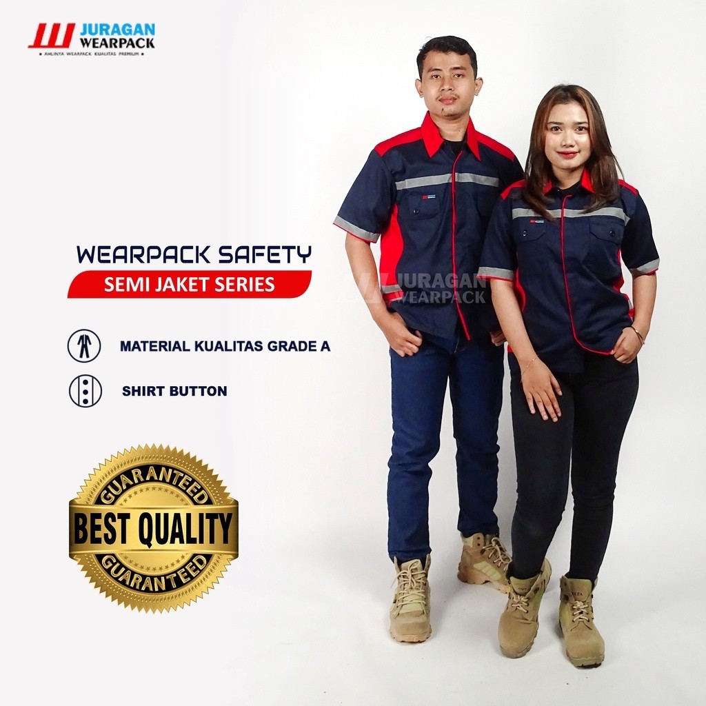 [FRESH STYLE] GET IT NOW Juragan Wearpack - Baju Wearpack Safety Lengan Pendek Warna Merah