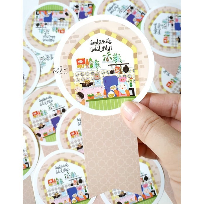 

\"\"\"\] (SIF032) stiker lebaran lucu untuk toples 250gr/350 (uk 7x14cm)