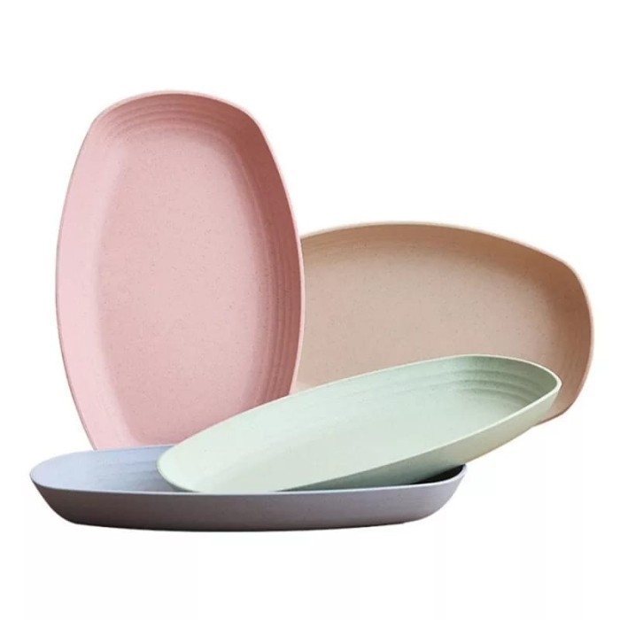 

Kr Piring Oval Piring Saji Makanan Buah Kue Bahan Jerami Gandum