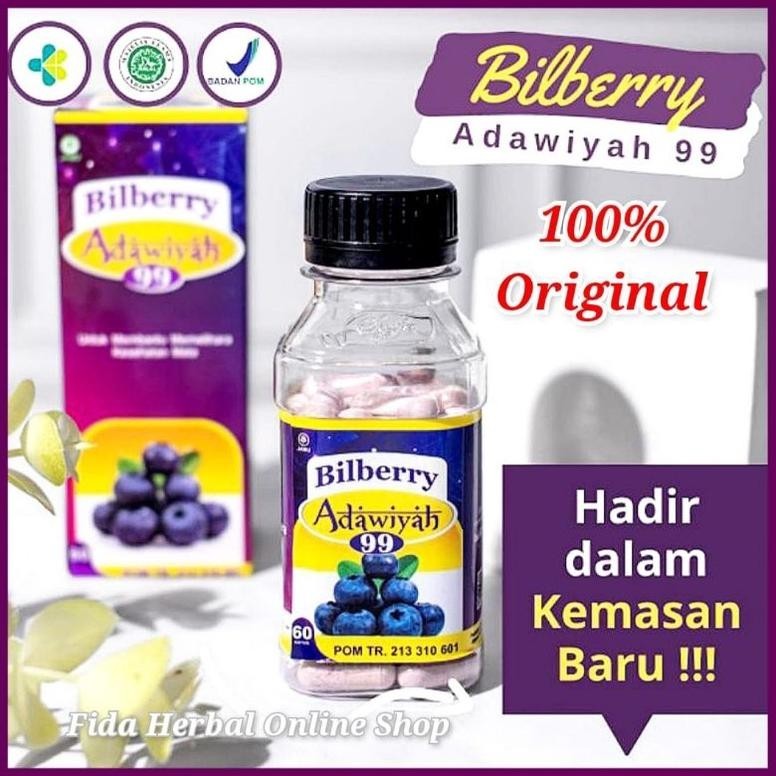 KAPSUL BILBERRY ADAWIYAH 99 ORIGINAL/OBAT MATA KATARAK/MATA RABUN/MATA MINUS BILBERRY ADAWIYAH 100% 