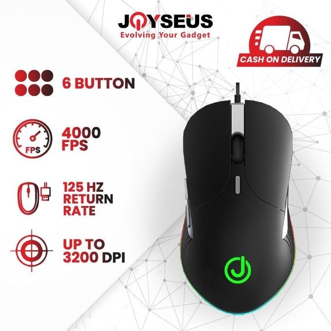 Gaming Mouse JOYSEUS RGB 3200DPI LED USB Professional - MS0005 - stelladustore