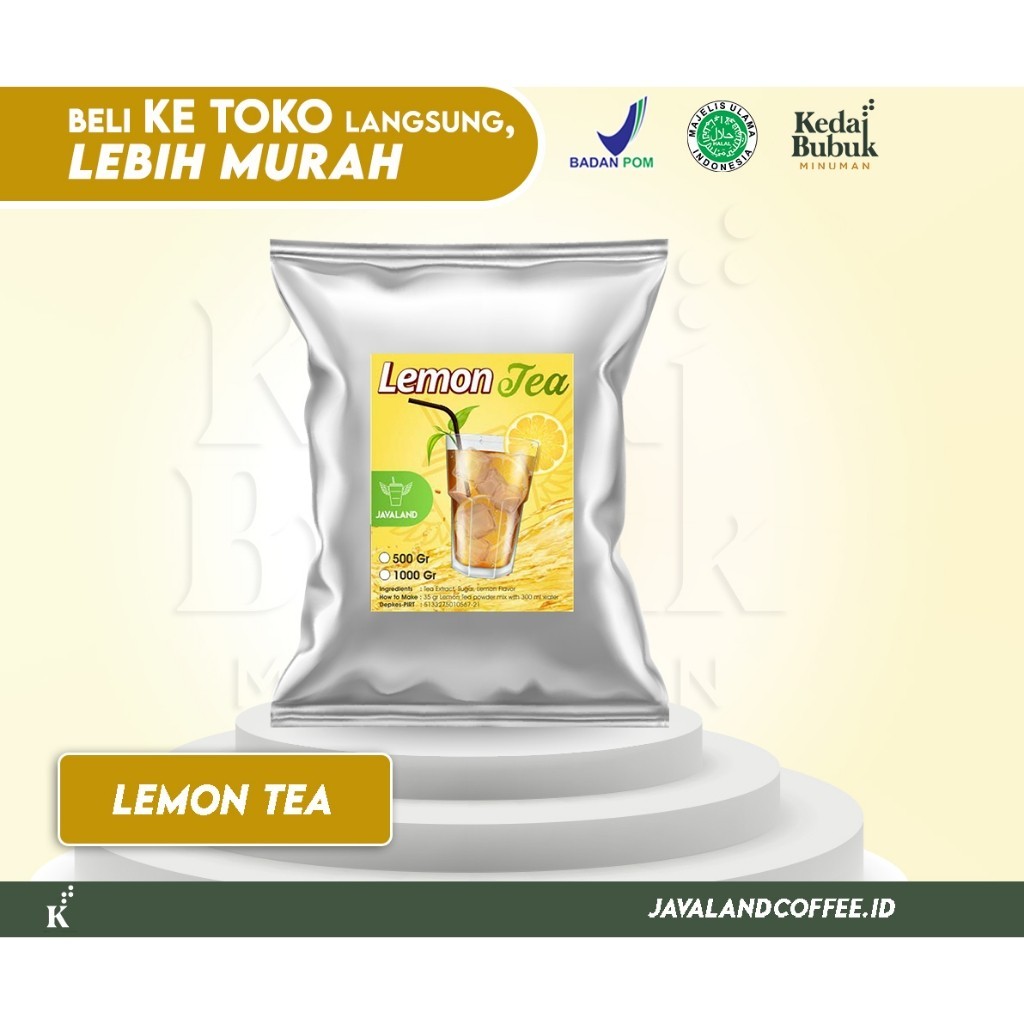 

Javaland Bubuk Minuman Varian Tea / Teh 1Kg | Rasa: Lemon Tea, Lychee / Leci Tea, Strawberry Tea, Mango / Mangga Tea | Flavour Tea