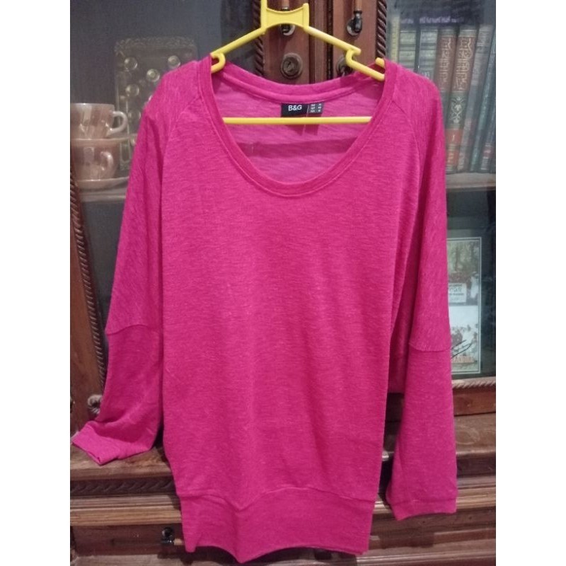 Preloved baju atasan magenta size XL B&G Shopee Martin