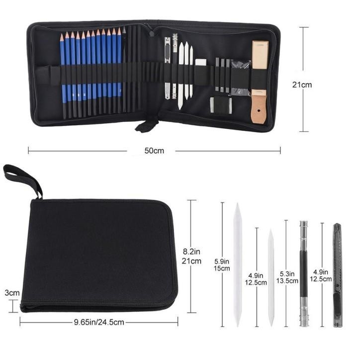 

Set Alat Menggambar - 33 Pcs Sketch Art Drawing Set - Lukis Sketsa