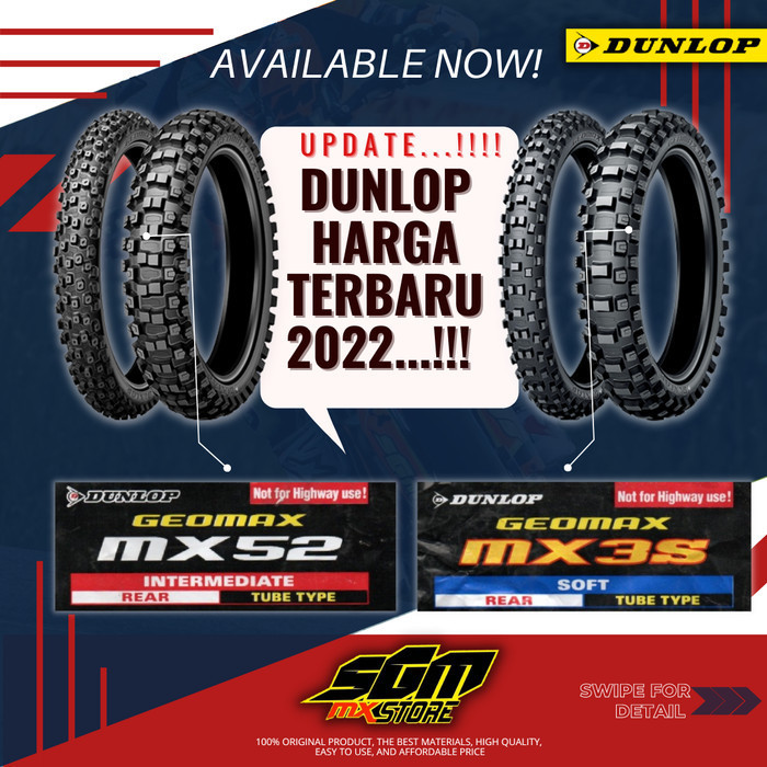 PROMO BAN TRAIL DUNLOP MX 52 UKURAN RING 16/ 19 #ORIGINAL