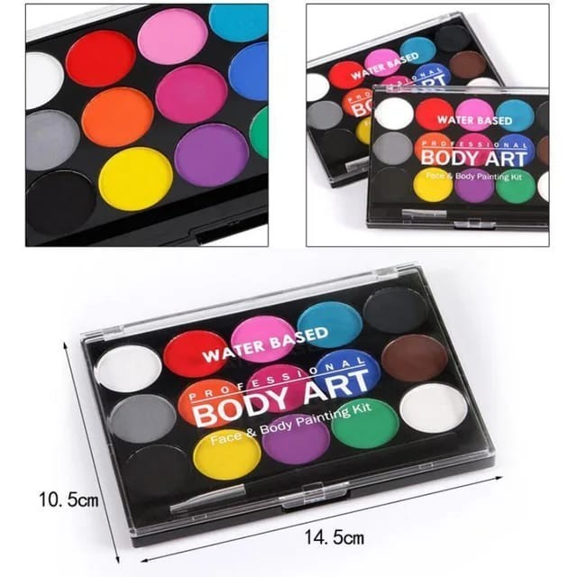 

<<<<<] Cat Wajah Face Painting 15 Colors Free 2 Brush Kuas / 12 Face Painting