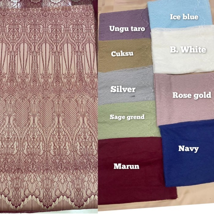 Kain Brukat Chantily Brokat Se Prancis Bahan Kebaya Brukat Lace