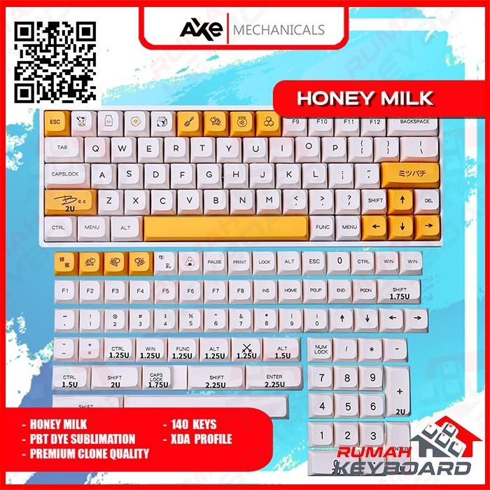 Keycap - Keycaps - Xda - Milk - Pbt - Dye Sub