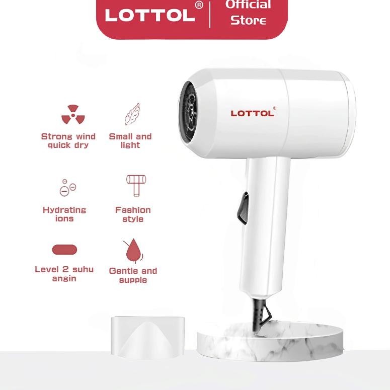 PREMIUM LOTTOL Alat Pengering Rambut Portable/Professional Ionic Hair Dryer 34JDRF`