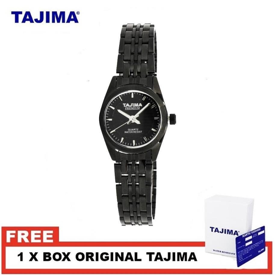 {JAM} Jam Tangan Tajima Premium Wanita 1856 L Hitam & Silver Stainless Steel Original Garansi 1 Tahu