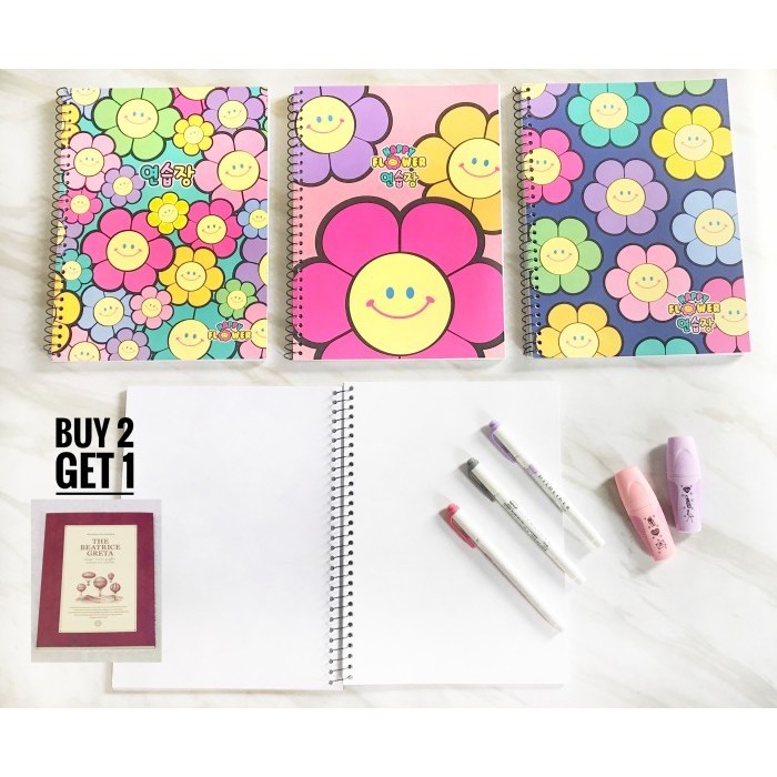 

Terlaris Buku Spiral Notebook Polos B5 Happy Flower Murah