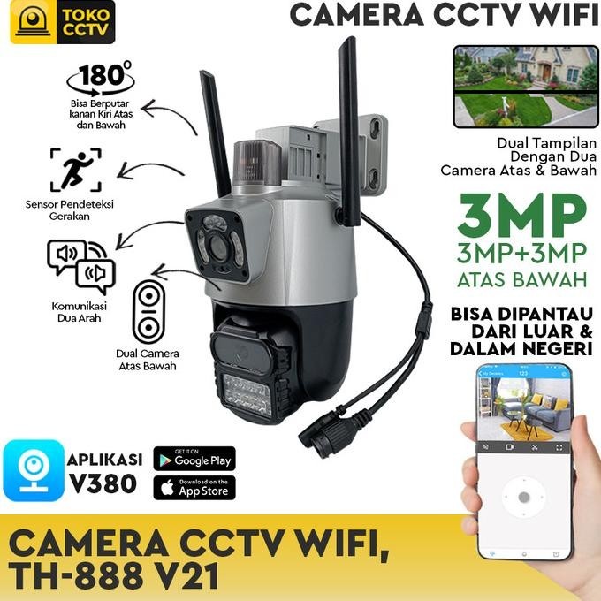 Camera Cctv Wifi Ptz Outdoor Dual Camera 3Mp+3Mp Marsyaanggrita