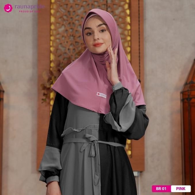 Terbaik Rauna - Hijab Instant - Bergo 01 Pink Berkualitas