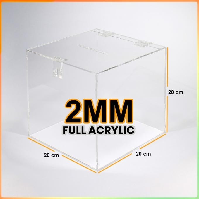 

Big Sale - Kotak Amal / Saran Akrilik Ukuran Sedang (20x20x20) - 2 MM ,,