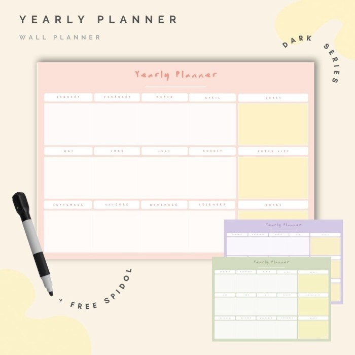 

Hot Sale Terlaris Wall Planner Solucine - Calm Pastel Series - Yearly Planner, Berkualitas