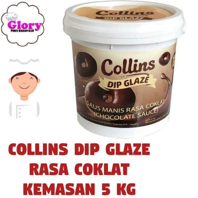 

collins dip glaze 5kg coklat / topping donat/ topping kue - kuigrocery