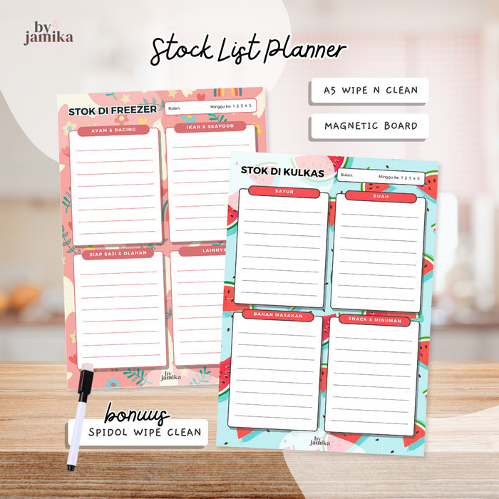 

Berkualitas Stock List Planner Magnetic / Planner Stok Makanan Full Magnet Sale!!!