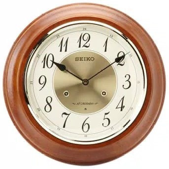 Jam Dinding Seiko Qxm283B Original Kayu Aluminium Melodi Qxm283